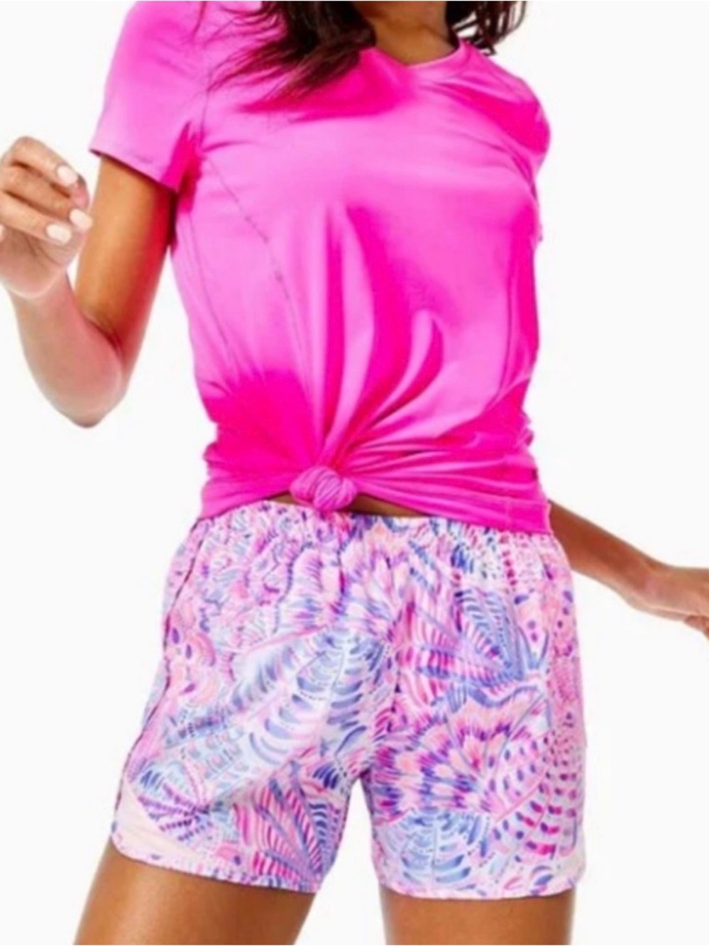 Lilly Pulitzer Raz Berry "Sea You Soon" print Ocean Trail running shorts